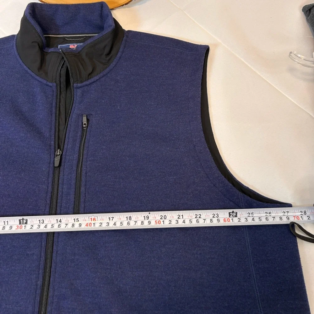 Vineyard Vines Mountain‎ Sweater Fleece Vest Men's Navy Blue Size XXL
